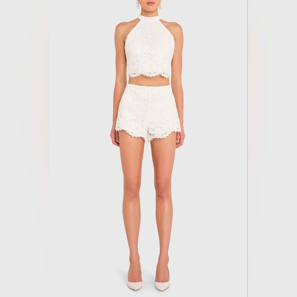 New! Amanda Uprichard x REVOLVE Brynley Lace Shorts in White - Size XS - Picture 3 of 12